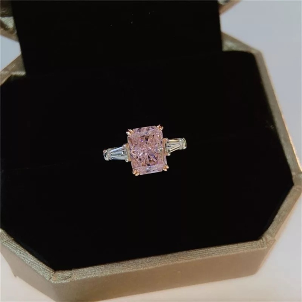 2ct Radiant Pink Sapphire Ring - Picture 7 of 17